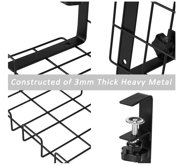Поставка/Органайзер За Кабели под Бюро, 40 см, Комплект от 2 Броя