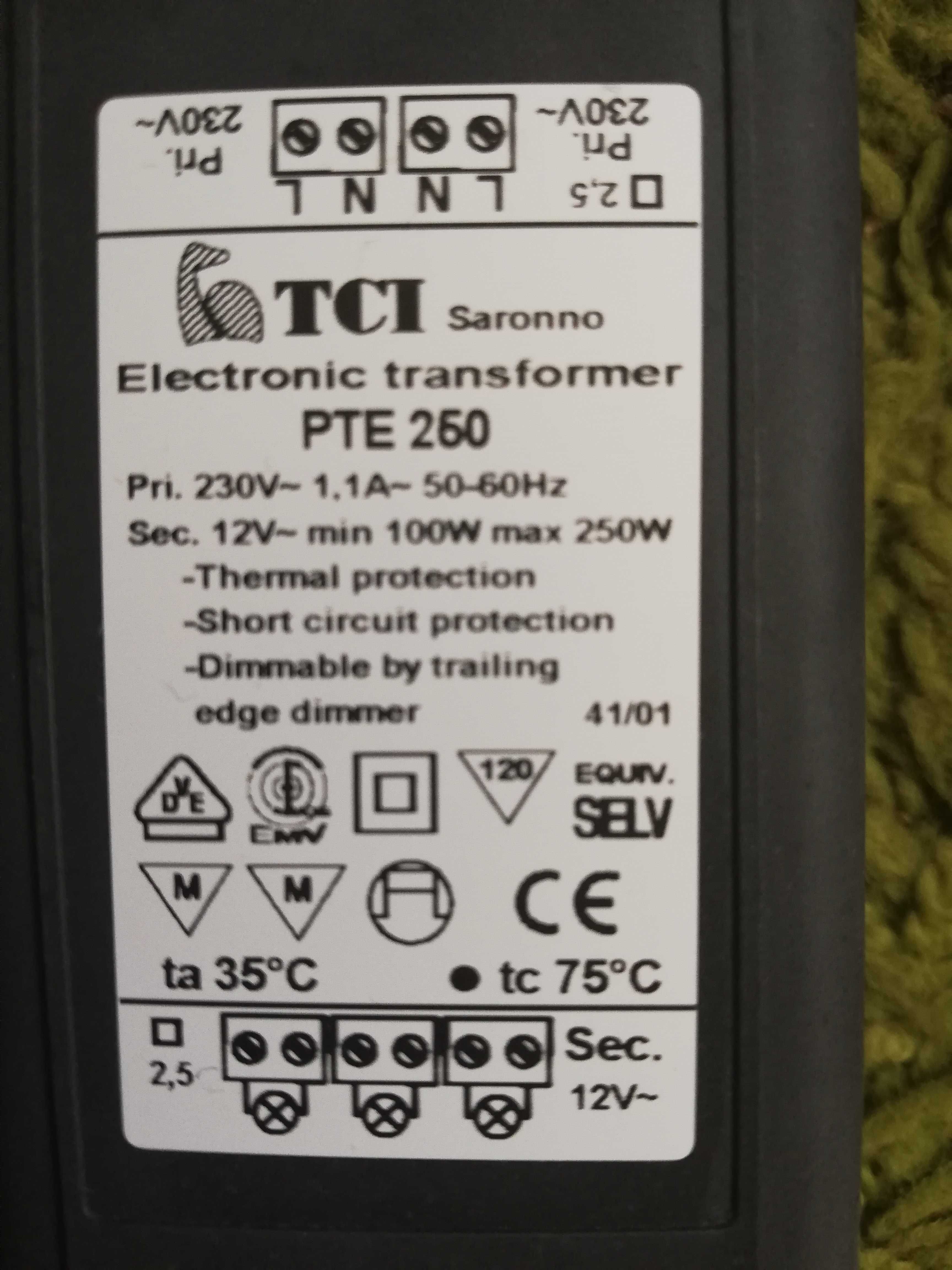 Alimentator/Sursa la 12VCA, 100-250W, dimabila, TCI PTE 250, noi