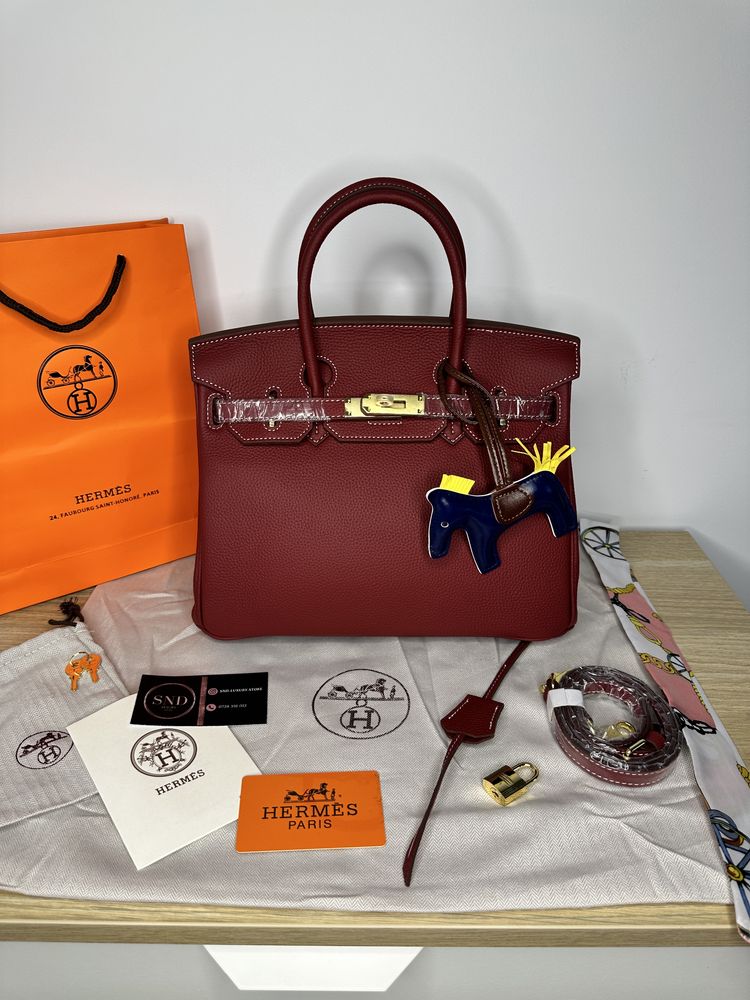 Geanta de lux HERMES Birkin 30 cm piele naturala 100% cadou