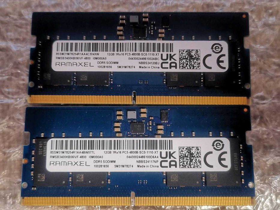 RAM SОDIMM памет RAMAXEL 24Gb (2x 12Gb) DDR5 4800 Mhz 262 pin CL40