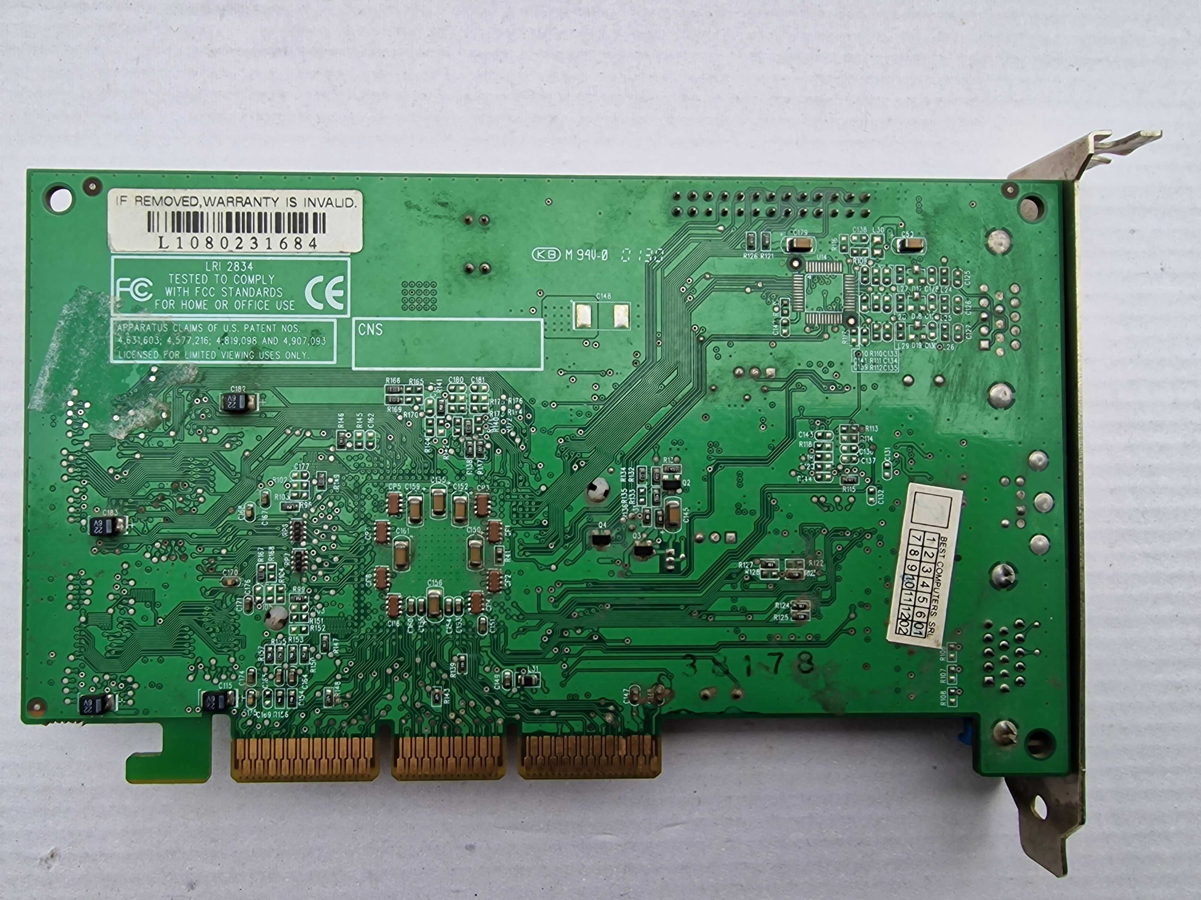 Placa video vintage Leadtek WinFast GeForce 2 MX 32MB AGP 2X/4X
