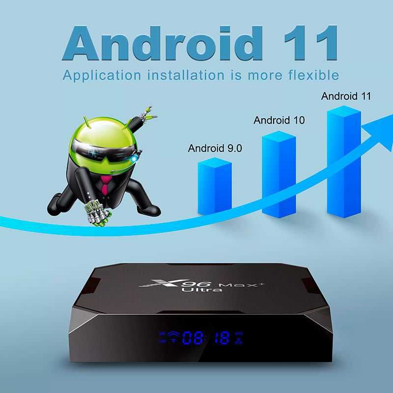 Android TV Box X96 MAX+ ULTRA 4/64Gb S905X4 Android 11 Dual Band WiFi