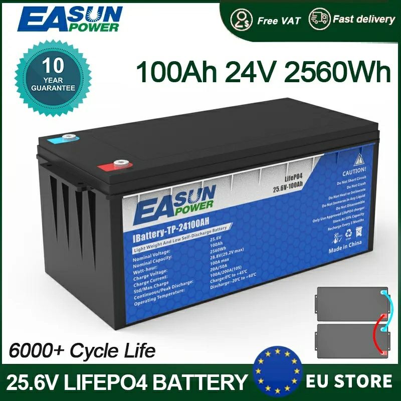 Acumulator solar baterie solara EaSun 24V 100ah lifepo4
