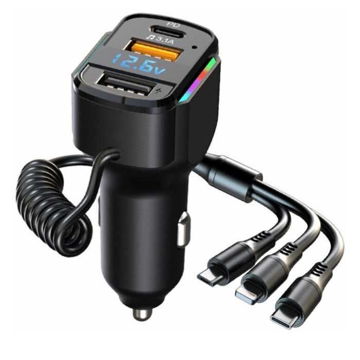 FM Трансмитер Automat, 5V, 3.1A, 12V, 7 цвята, USB порт