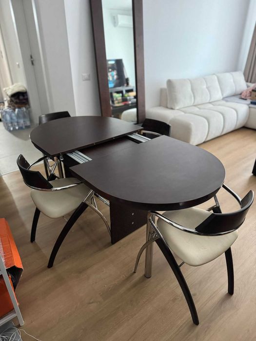 Vand masa ovala extensibila + 4 scaune