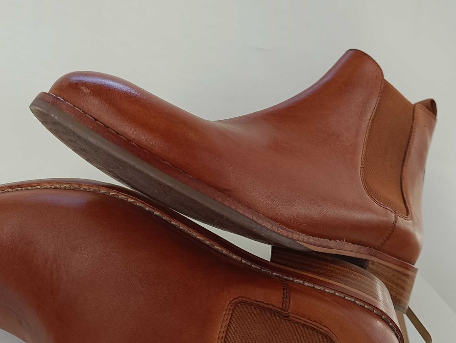 Ghete chelsea 37.5 38 plain toe premium MAHON NOI piele naturala moale