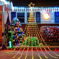 Коледни лампички ЗВЕЗДА с 9 гирлянда за елха или градинска украса