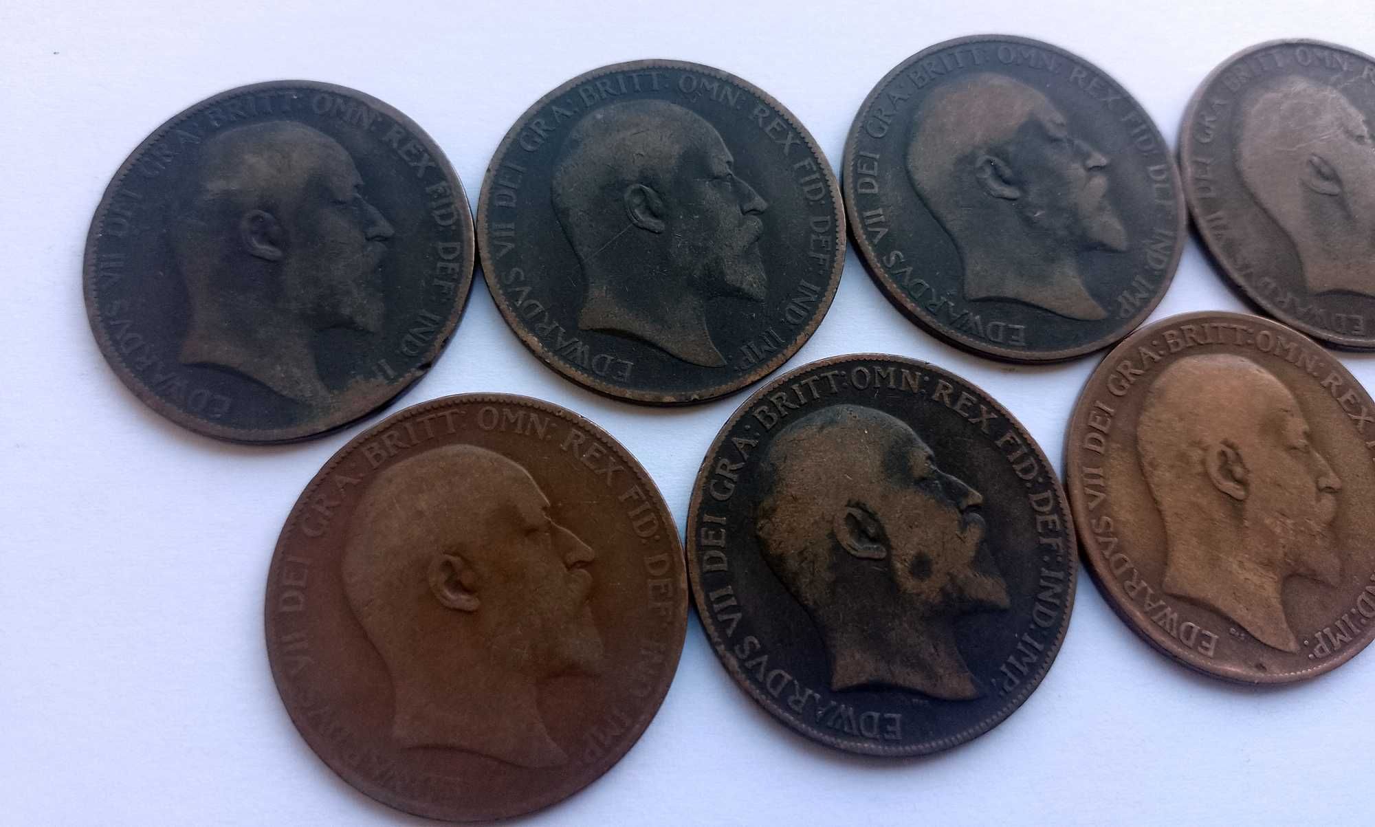 Lot 9 Monede 1 penny Anglia- consecutive 1902-1910