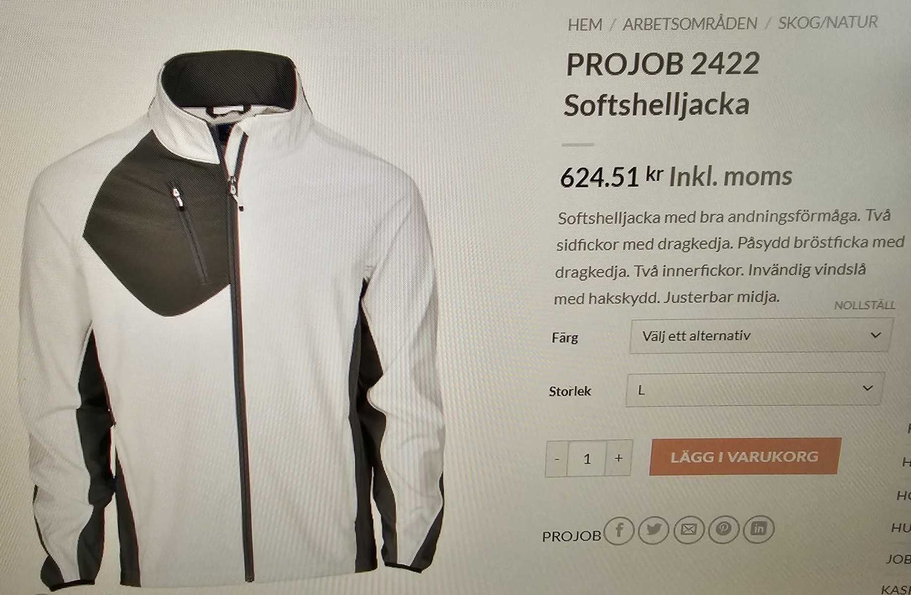 Geaca anti-vant, anti-ploaie ProJob, UNISEX din Suedia, alb + gri, nou