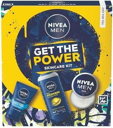 Нов мъжки Подаръчен комплект NIVEA MEN Power душ гел, гел за лице крем