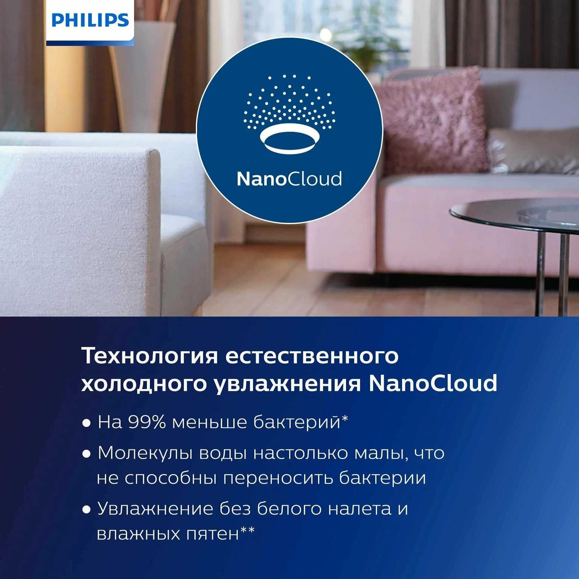 Увлажнитель воздуха Philips HU4801/01, белый/светло-зеленый на 25 м2