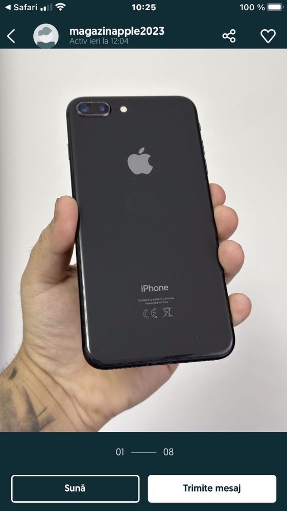 Iphone 8 Plus Impecabil 9.6/10 64gb LTE 4G Black Newerlocked