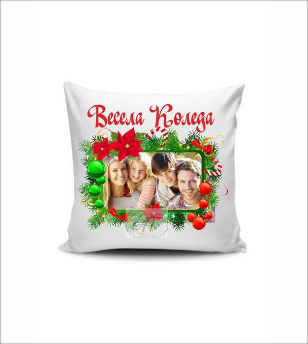 Коледна възглавница със снимка