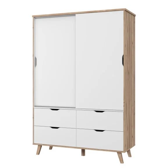Dulap dressing sifonier Vankka, Stejar Pardosit 139.4 Cm Naturlich