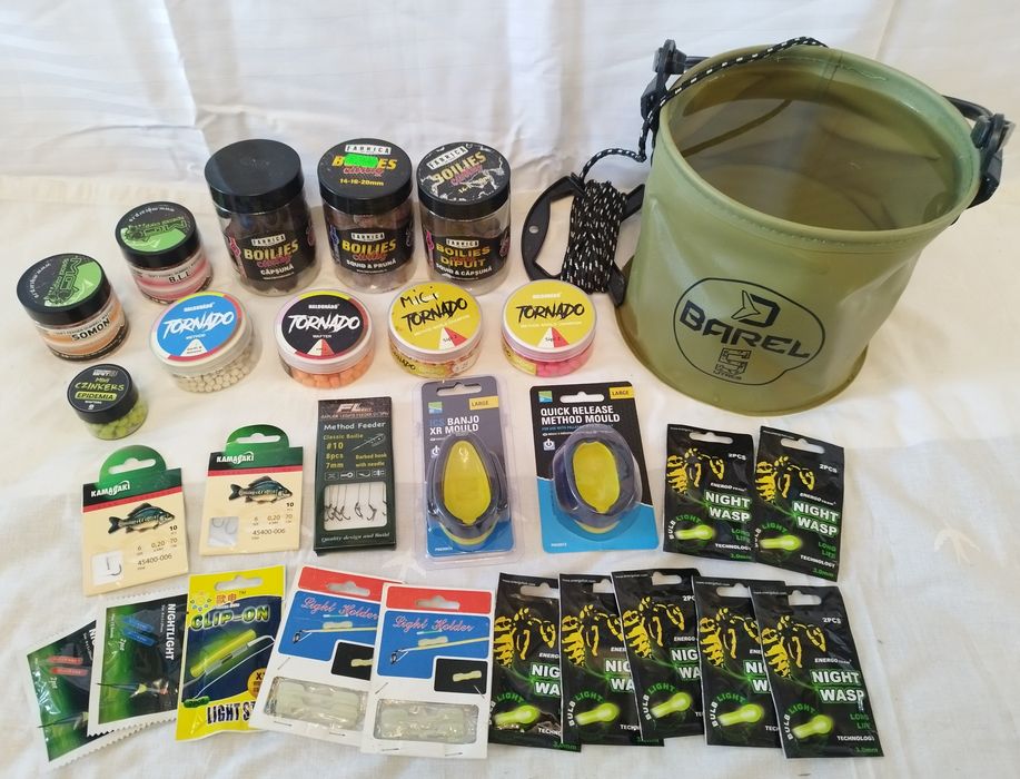 10 cuti cu wafters si boilles-uri, găleată Delphin 5L, matrițe Preston