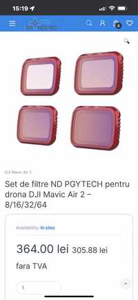 Vand Set de filtre PGYTECH pentru drona DJI Mavic Air 2 – 8/16/32/64