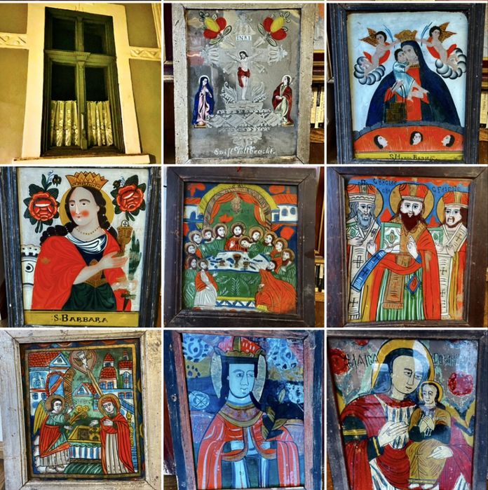 Colecție icoane vechi pe sticlă. Vechi sec. XIX