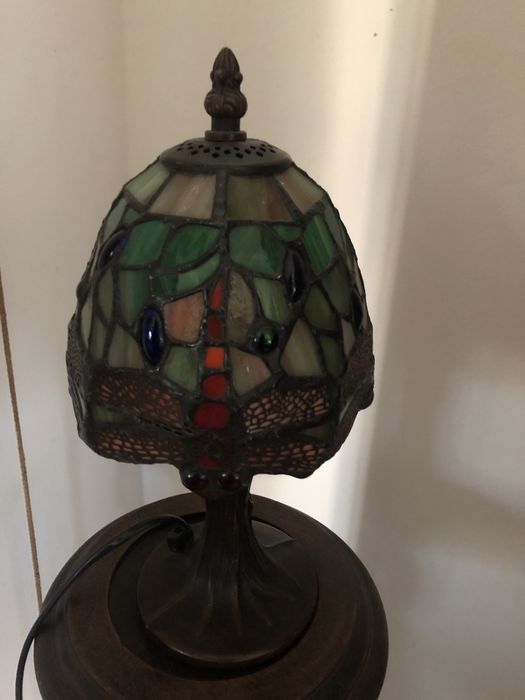 Veioza veche englezeasca ,stil Tiffany,cu libelule