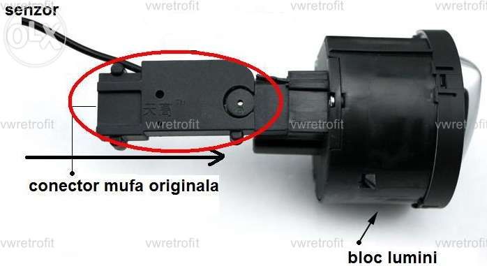 Bloc ( comutator faruri ) lumini ornament crom + senzor lumina VW