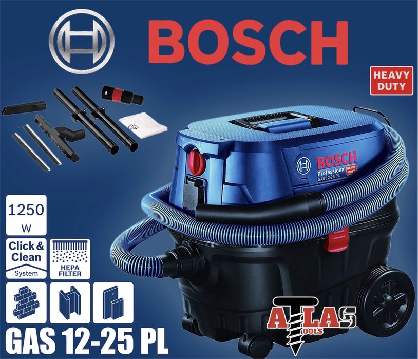 Прахосмукачка за сухо и мокро почистване  BOSCH GAS 12-25 PL