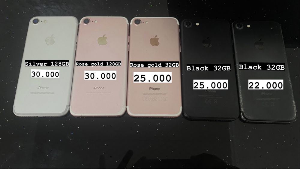 iPhone 7 Silver, Rose Gold, Black, 32GB, 128GB