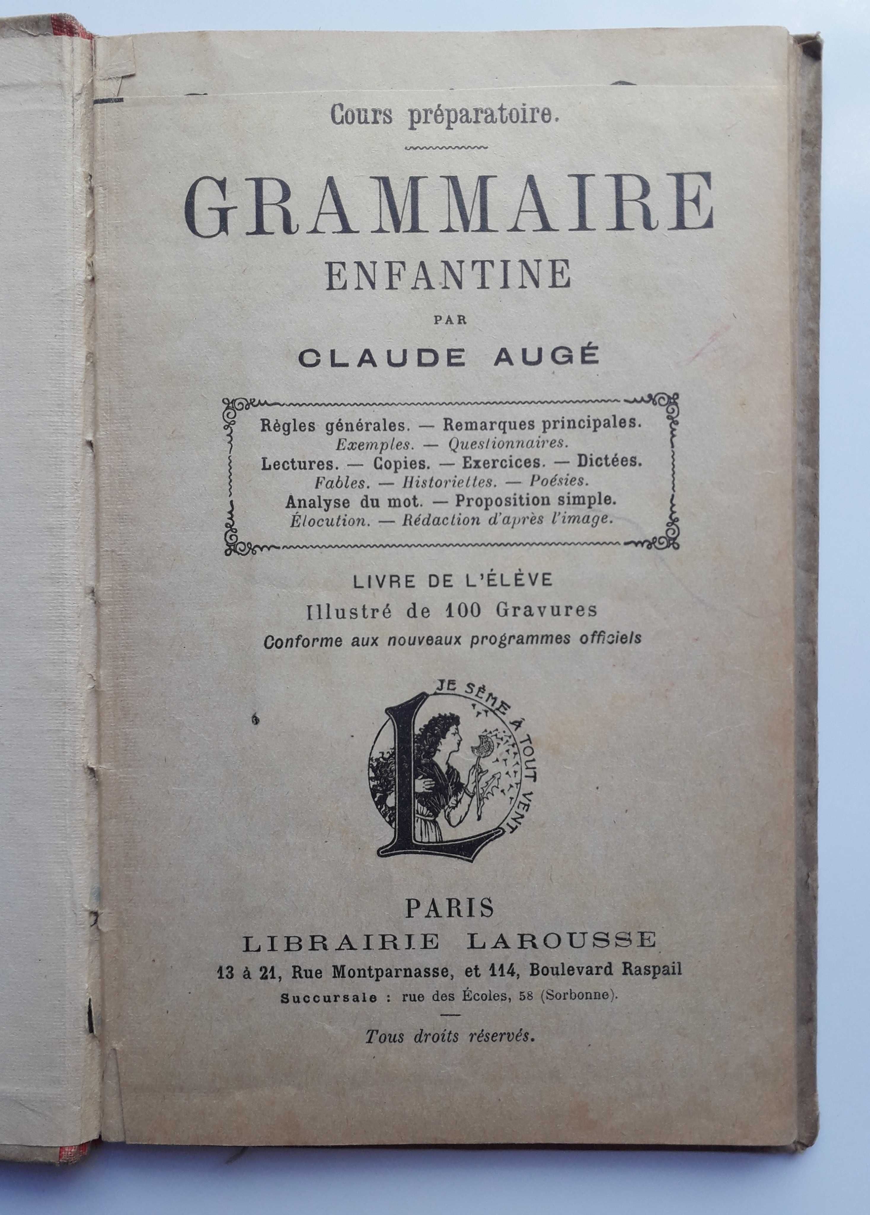 Carte veche gramatica franceză  Larousse