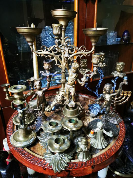 Vand set sfesnice din bronz plin lucrate deosebit