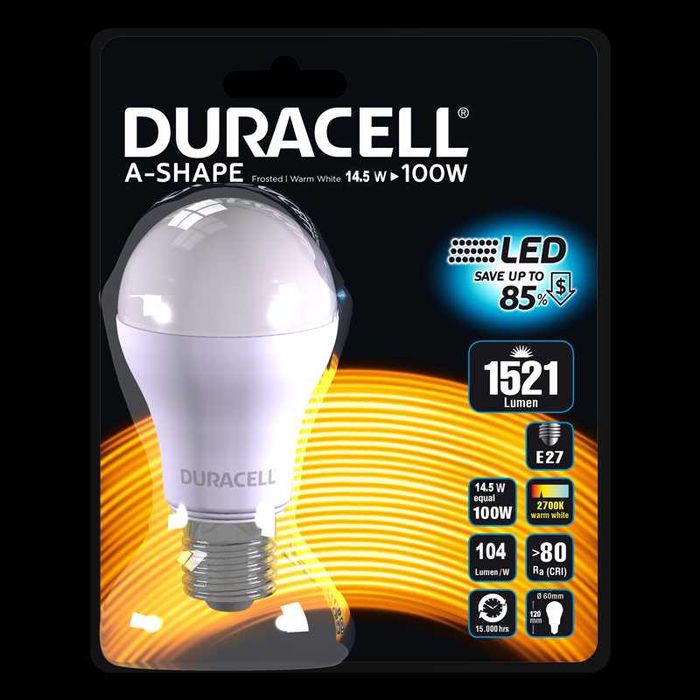 Becuri Duracell LED Echivalent 100 W --- 5 buc sigilate