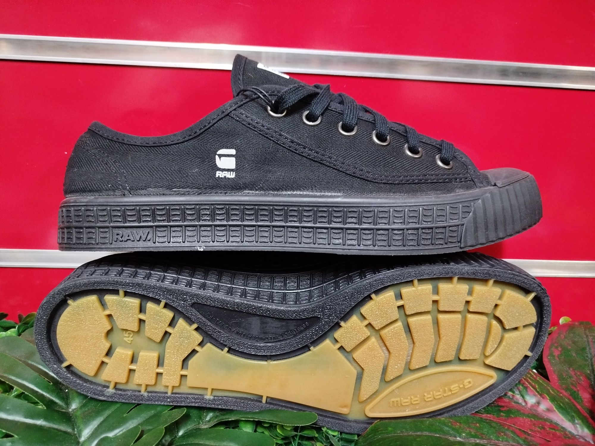 Оригинални ниски кецове G-Star Raw Rovulc 45  нови мъжки черни обувки