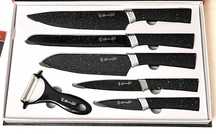 Set 6 Cutite Bucatarie - Otel Inoxidabil, Protectii Incluse