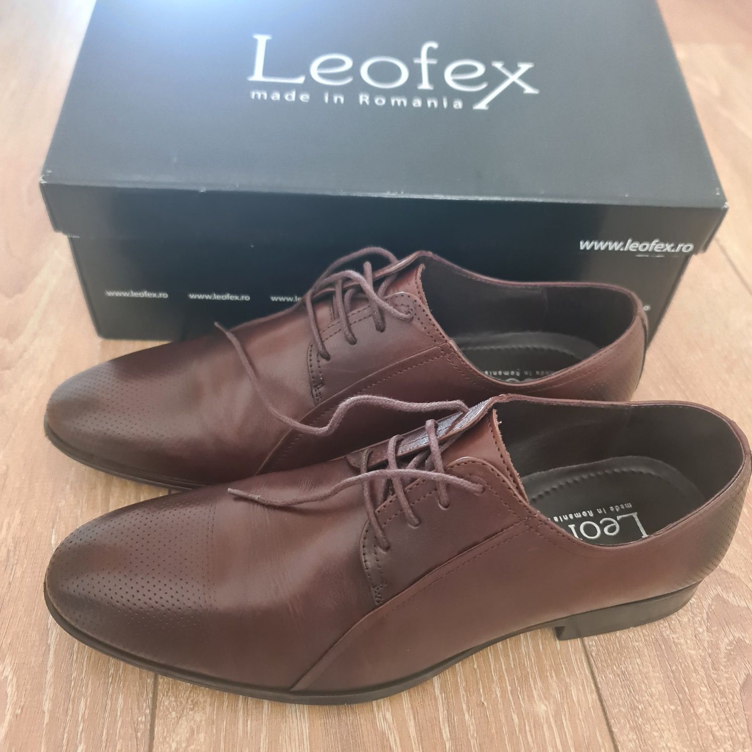 Pantofi eleganți Leofex,  maro ,nr 42