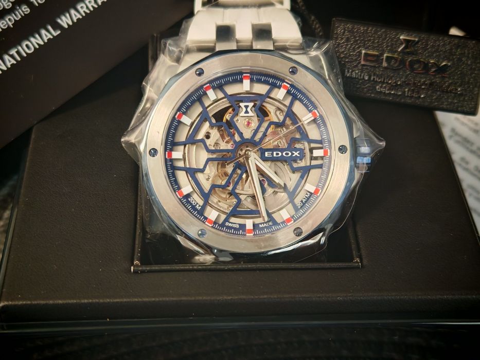 EDOX Delfin Mecano 85303 357BUCAB BUIRB Skeleton