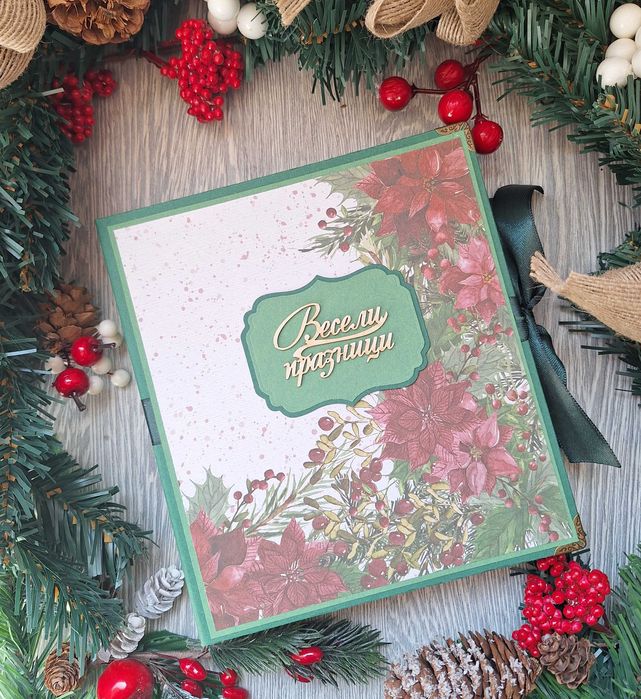 Скрапбук албум с коледни елементи, ръчна изработка /53.26