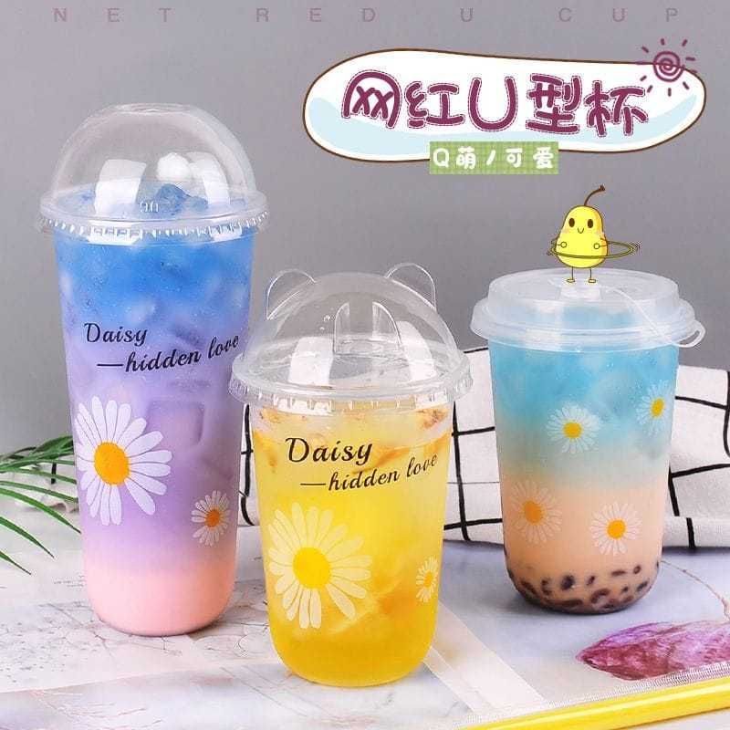 Стаканы 0,5 U Образные для Bubble tea Бабл ти, Стаканы с логотипом