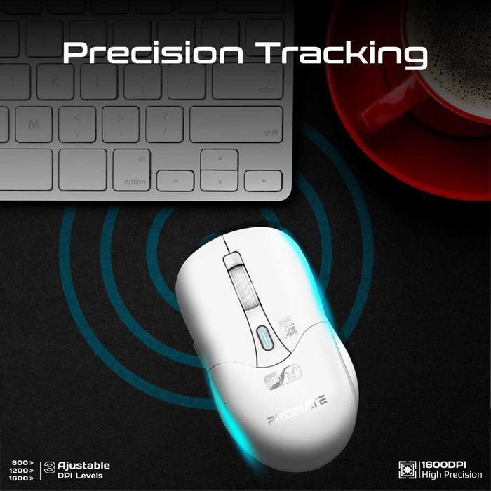 Mouse Bluetooth Promate Samo Wireless Alb 1.6kDpi Sigilat Nou Garantie