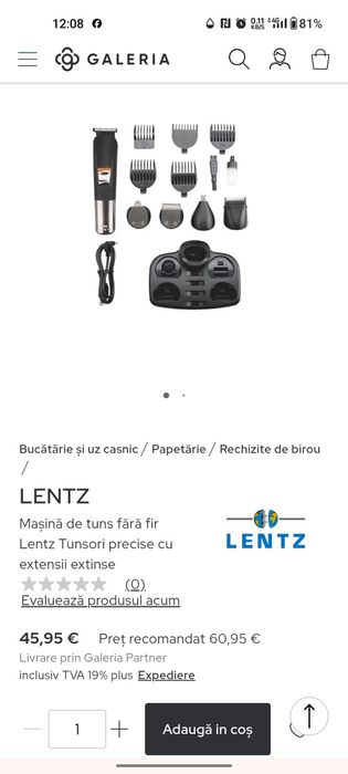 Mașină  profesională tuns bărbierit marca Lentz 5 in 1 Germania