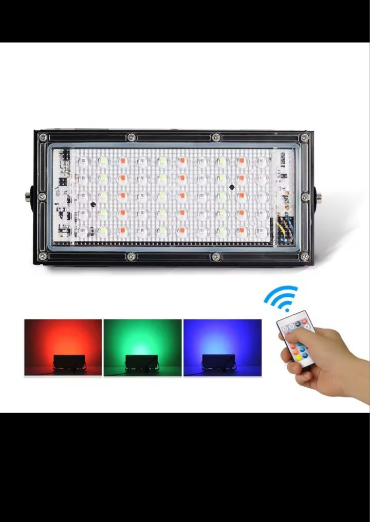 Proiector led slim rgb 50W/220v - 4500 lumeni - IP65, cu telecomanda