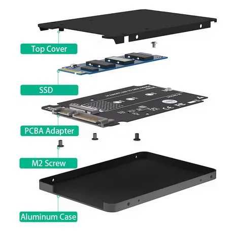 Adaptor SSD M.2 la SATA III 6Gbps SSD 2.5 inch M2 B-Key SSD carcasa al