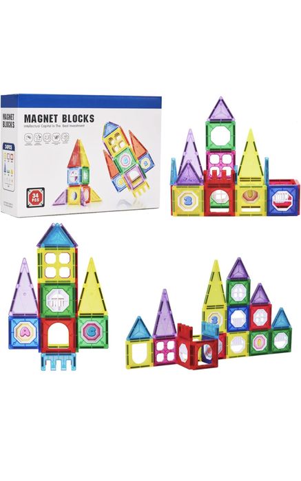 Set de constructie Magnetic, 34 piese NOU
