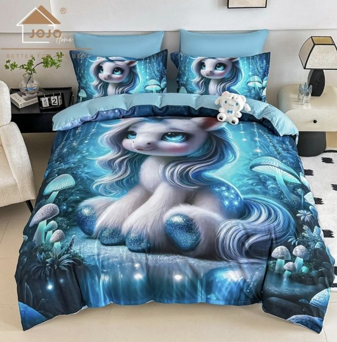 Спално бельо, чаршаф, калъвка за двойно легло 3D