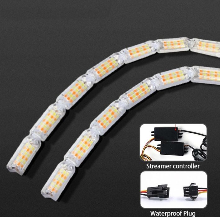 Set lumini de zi DRL 50cm cu semnalizare dinamica