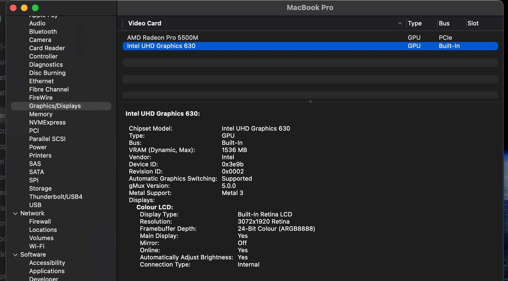 Laptop Apple Macbook Pro 16 Retina 2019 Intel I9, 8core, SSD 1TB