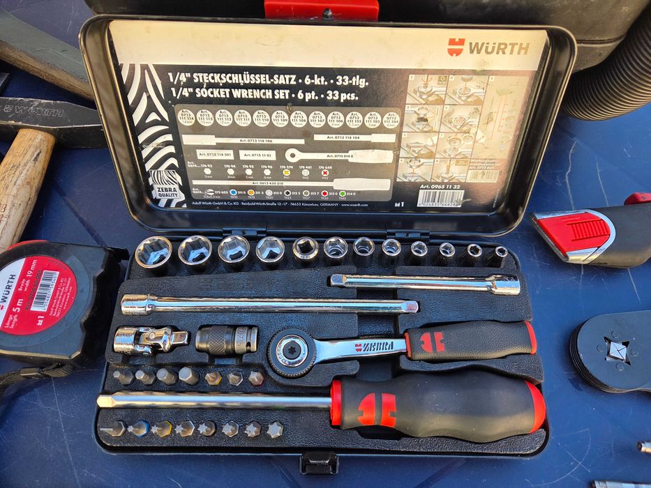 Пълен Комплект Професионални Инструменти WÜRTH ZEBRA 18V – ОТЛИЧЕН