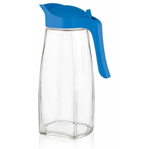 Carafa Arcoglass 1.5L cu capac albastru si dozator, maner ergonomic