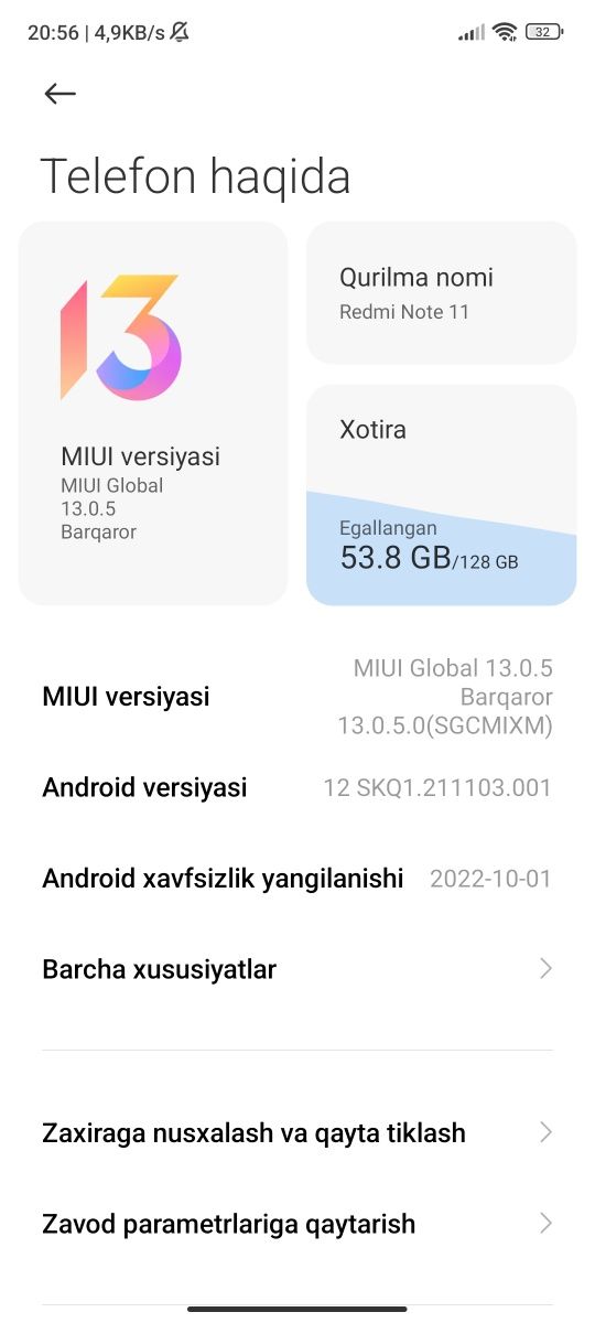 Redmi note 11 6/128 GB