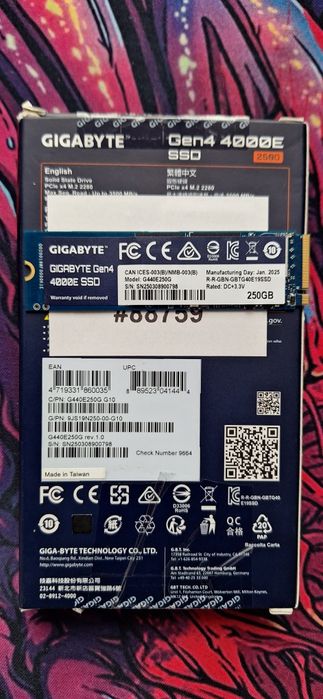 Ssd M2 Gigabyte 4000e 250GB Garanție Vexio