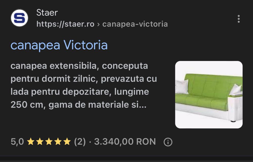 Canapea Victoria Staer