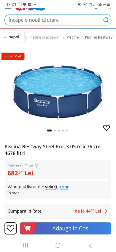 De vânzare piscine Bestwy Steel 3.05x76