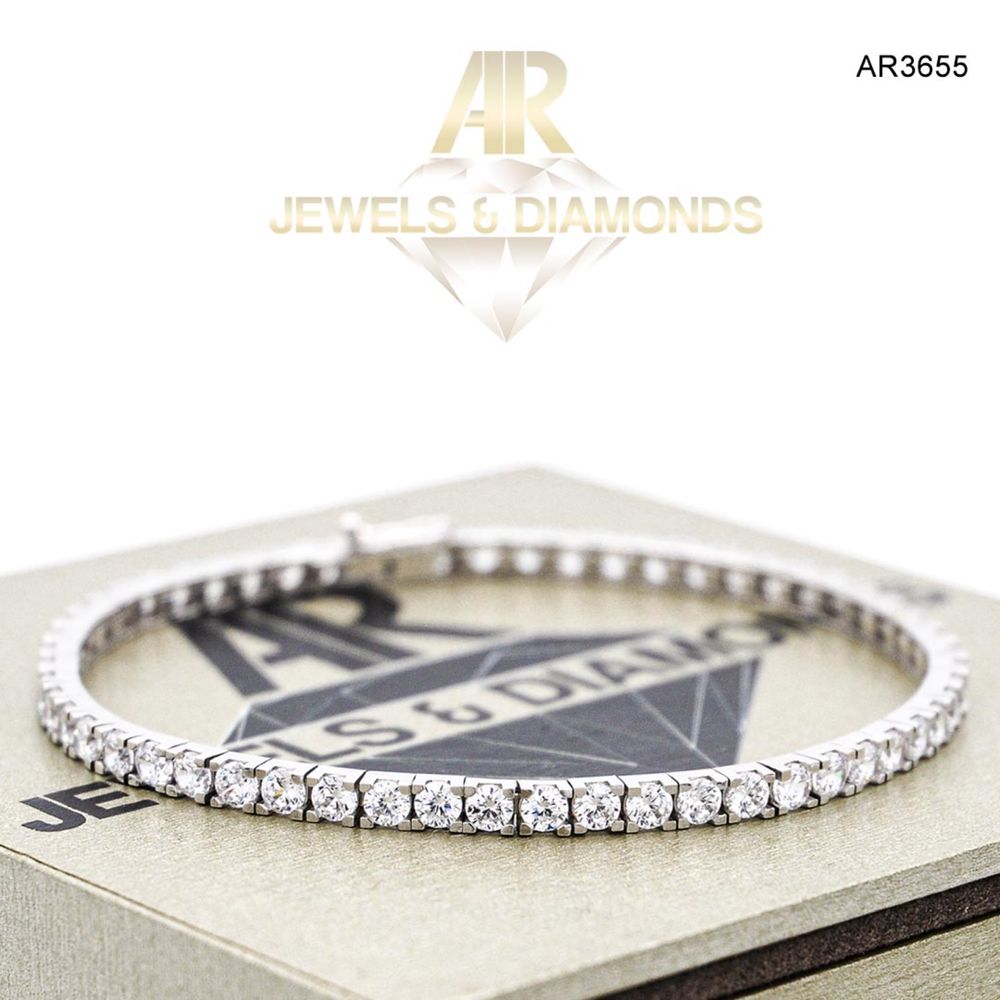 Bratara Aur Alb 14K Tennis model nou deosebit ARJEWELS(AR3655)