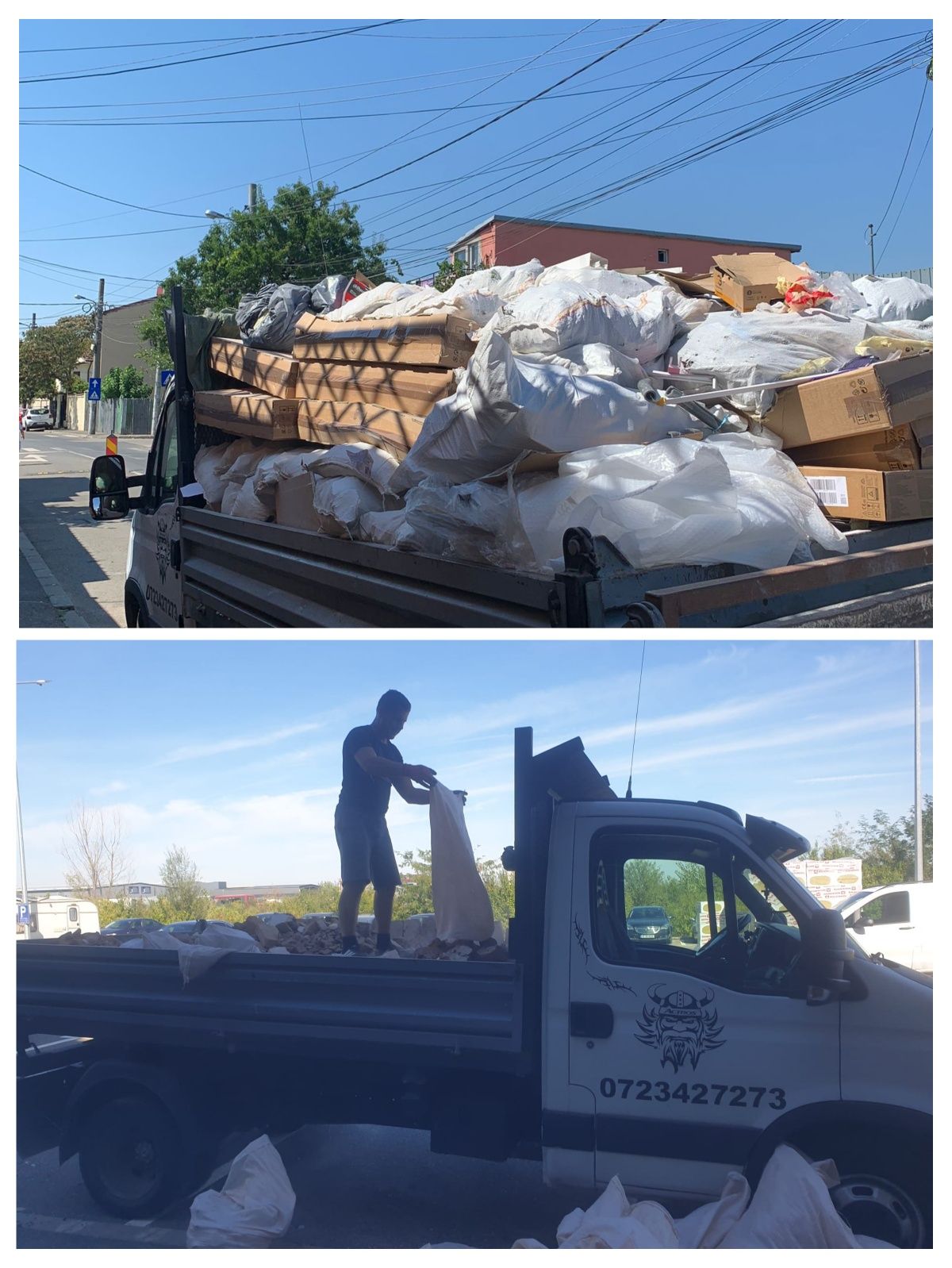 Transport moloz nisip piatra amestec pământ materiale de costructi
